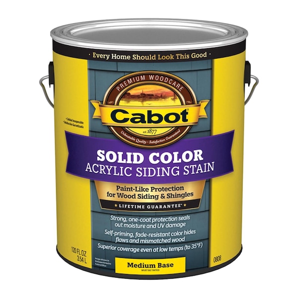 Cabot Siding & Fence Solid Tintable Medium Base Stain and Sealer 1 gal